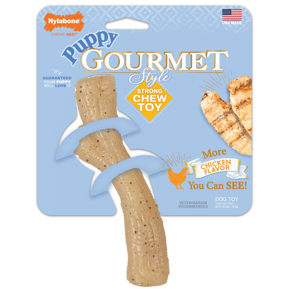 Nylabone Gourmet Syle Strong Stick Puppy Chew Toy Chicken Flavor