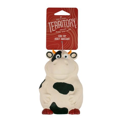 Territory Latex Squeaker Cow Dog Toy 14.7cm