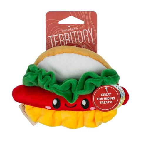 Territory Hotdog Hide-and-Treat Dog Plush Toy 20cm