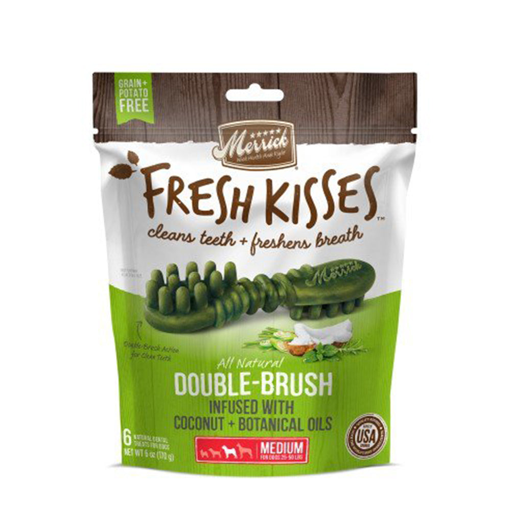 Merrick Fresh Kisses Coconut Oil and Botanics Medium 6 Ct