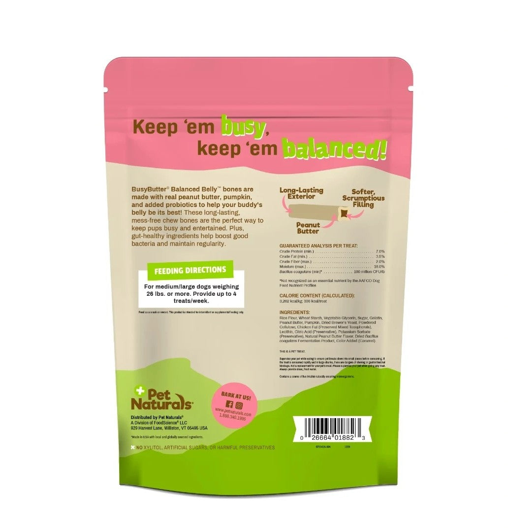 Pet Naturals Busy Butter Balanced Belly Bones with Probiotics Dog Treats Large 368g