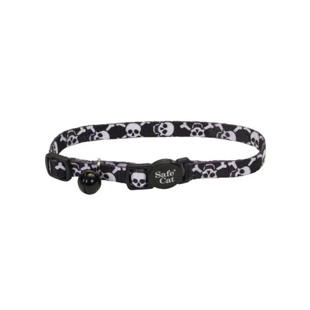Coastal Pet Cat Collar Skulls Black 3/8" x 12"