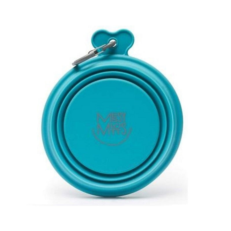 Messy Mutts Blue Silicone Collapsible Bowl 1.5 cups