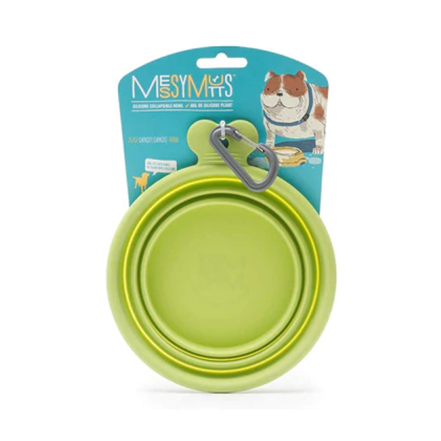 Messy Mutts Collapsible Green Silicone Bowl 1.5 cup