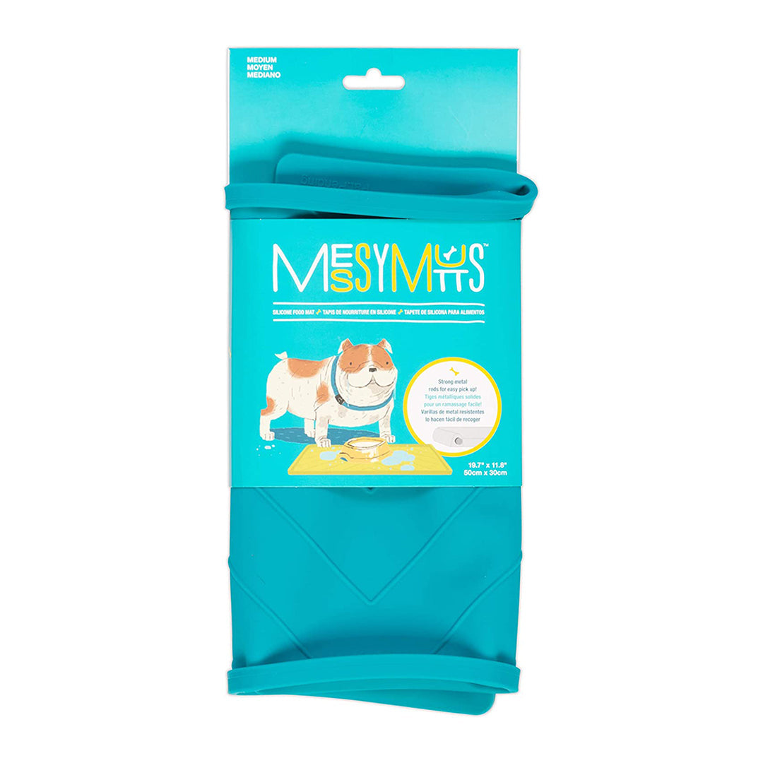 Messy Mutts Silicone Feeder Mat Rods Blue Large