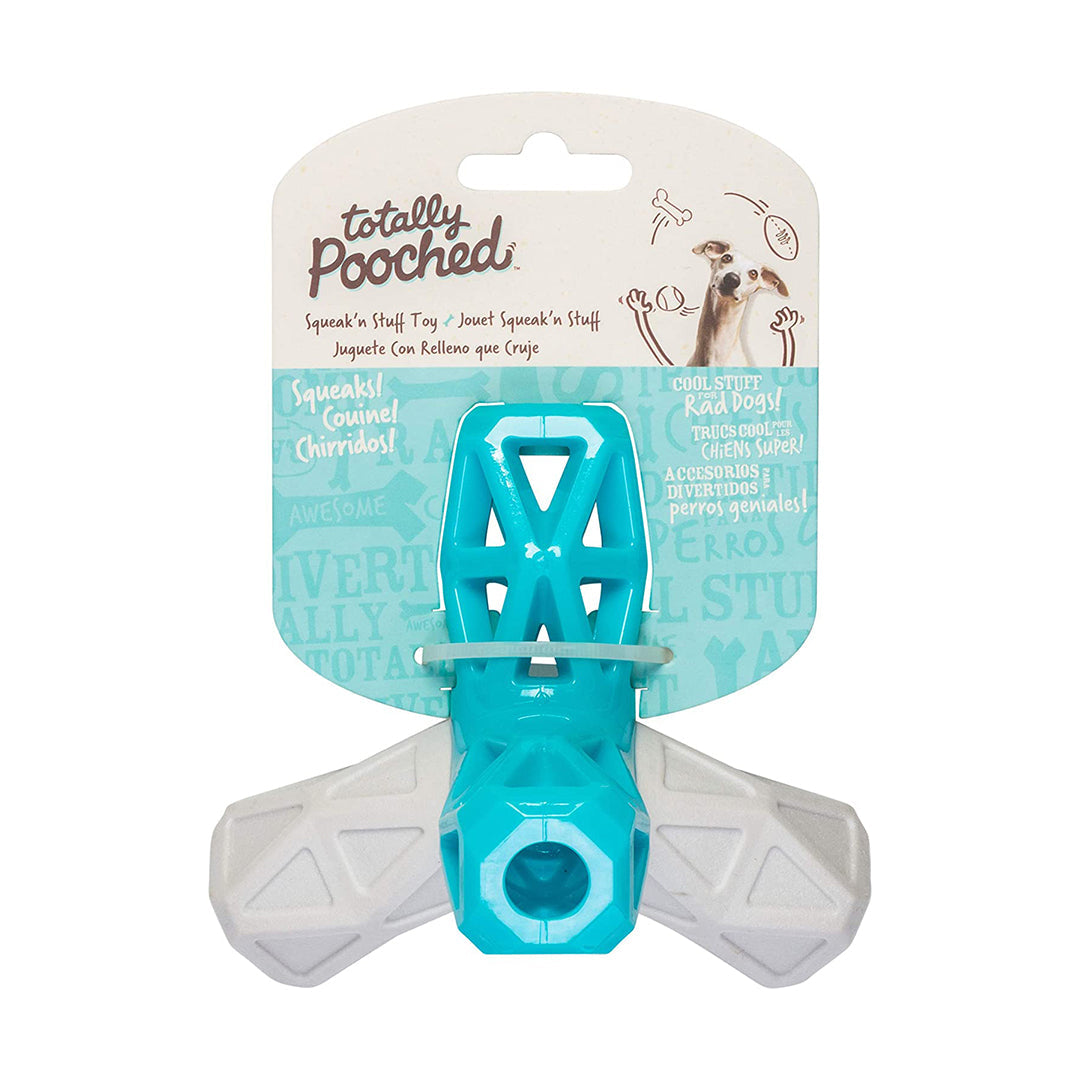 Totally Pooched Squeak n' Stuff Toy Teal Gray