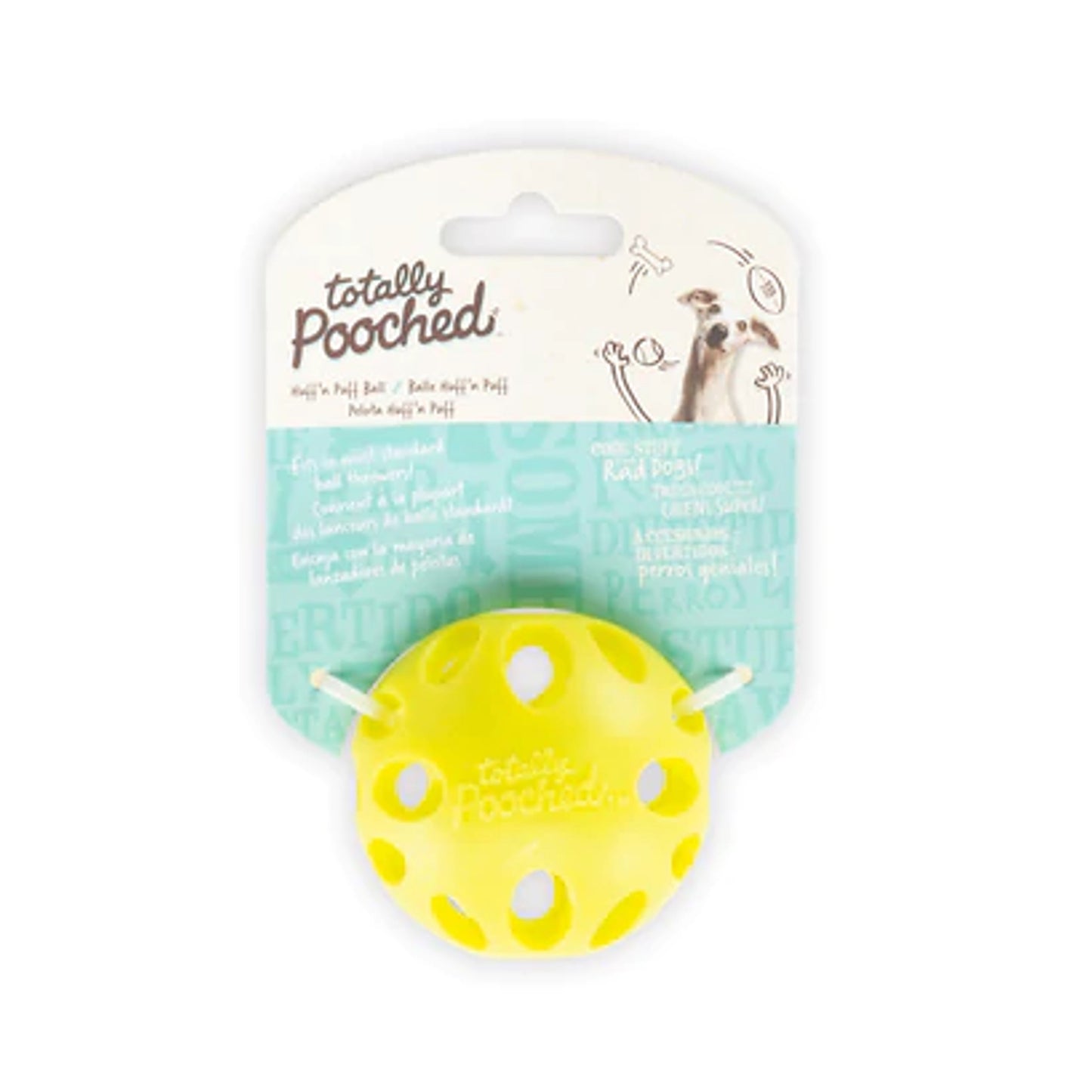 Totally Pooched Toy Huff N Puff Ball Green