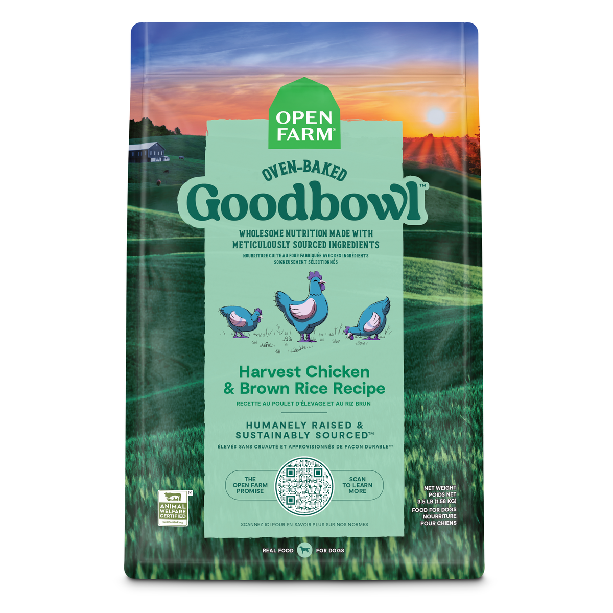 Open Farm GoodBowl Oven-baked Chicken & Brown Rice Recipe Dry Dog Food 1.58kg