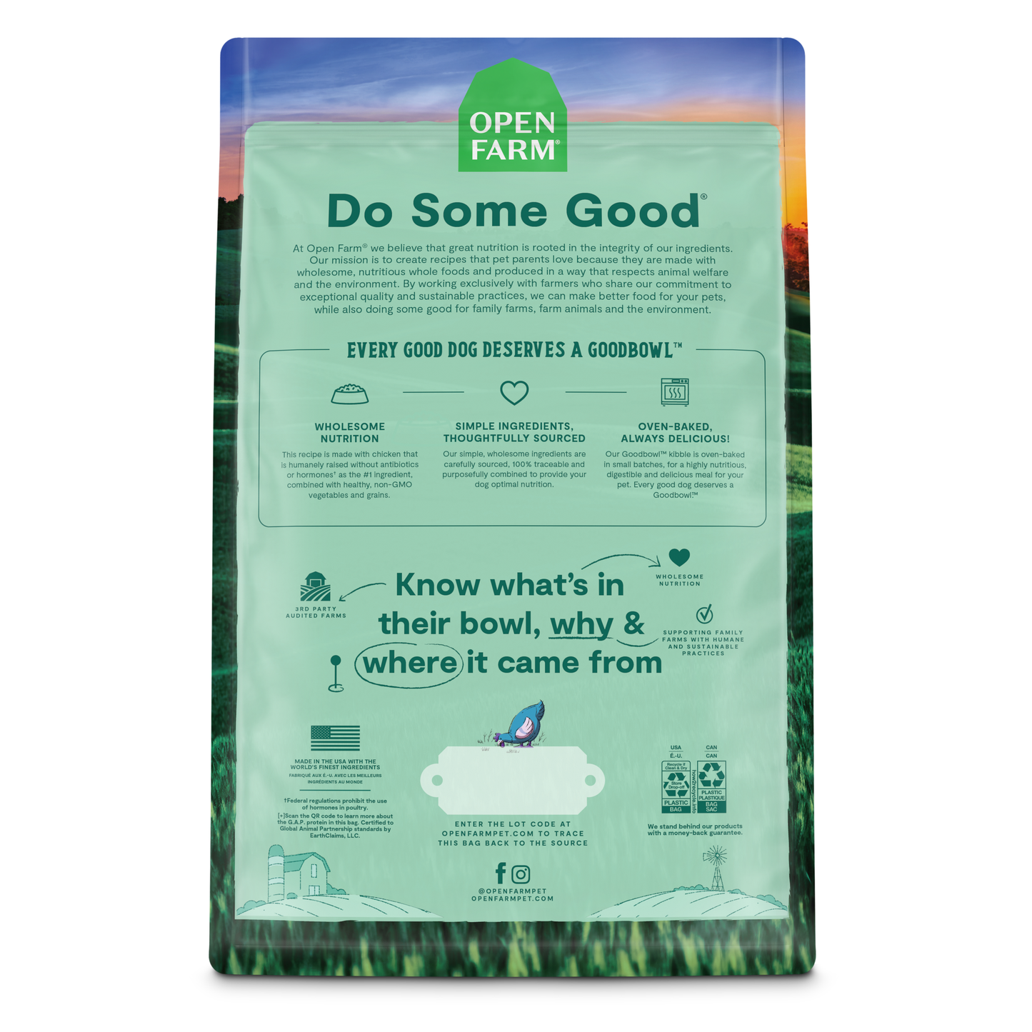 Open Farm GoodBowl Oven-baked Chicken & Brown Rice Recipe Dry Dog Food 1.58kg