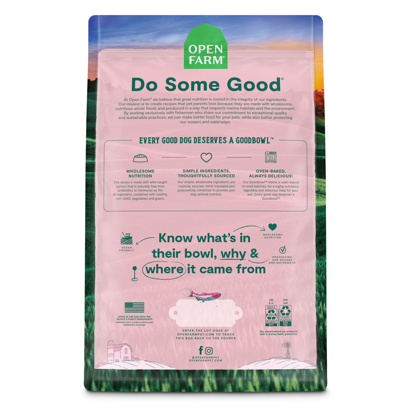 Open Farm GoodBowl Oven-baked Salmon & Brown Rice Recipe Dry Dog Food 1.58kg