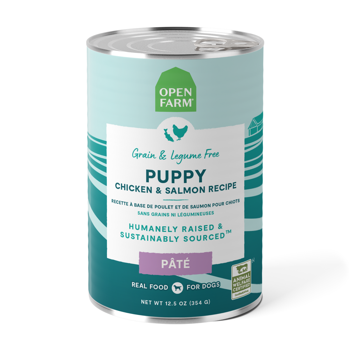 Open Farm Grain-free Puppy Recipe Chicken & Salmon Pate Canned Dog Food 354g