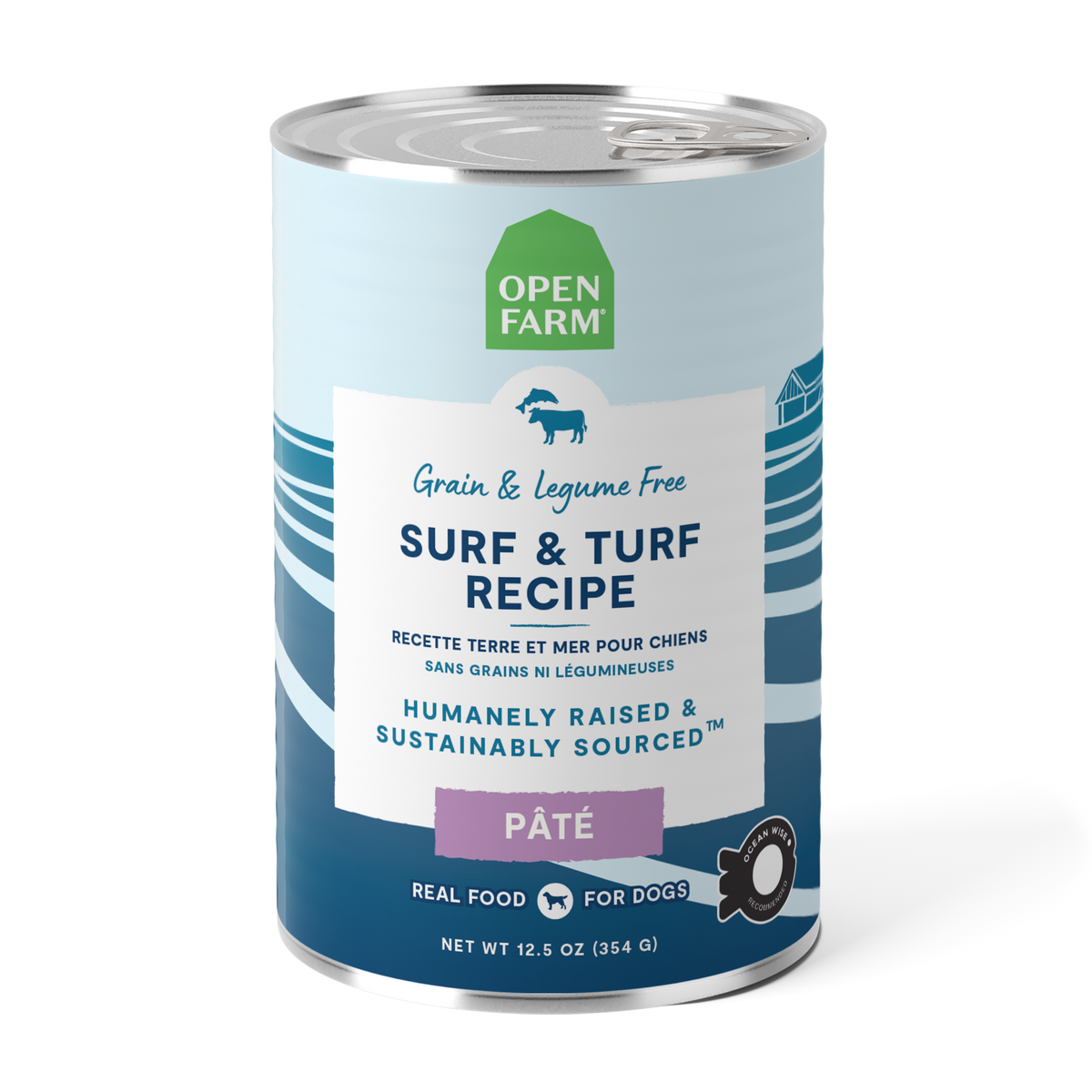 Open Farm Grain-free Surf & Turf Pate Canned Dog Food 354g