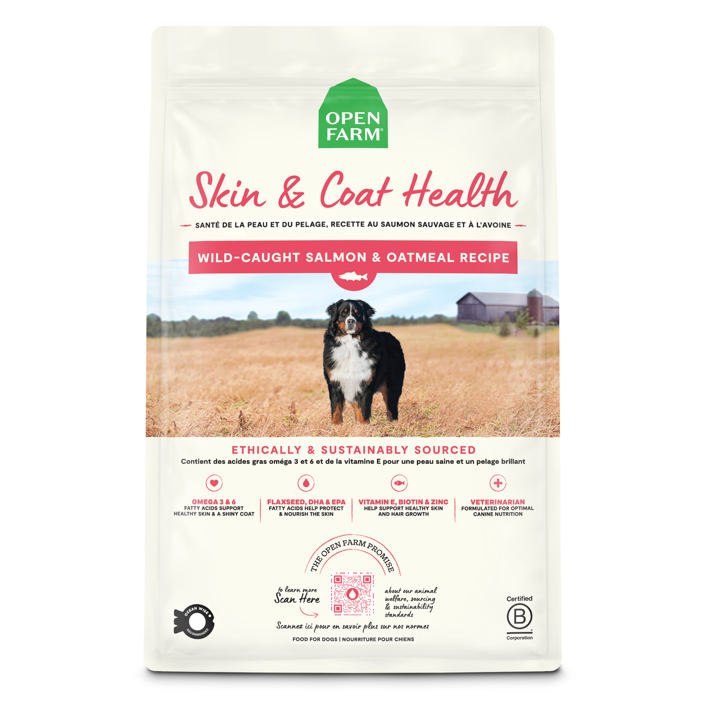 Open Farm Skin & Coat Health Wild-caught Salmon & Oatmeal Recipe Dry Dog Food 1.81kg