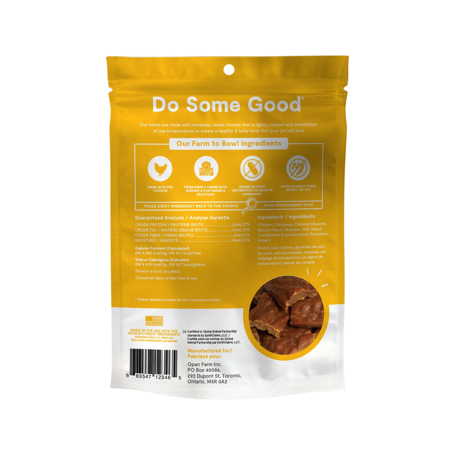 Open Farm Dehydrated Chicken Treats for Dogs 127g