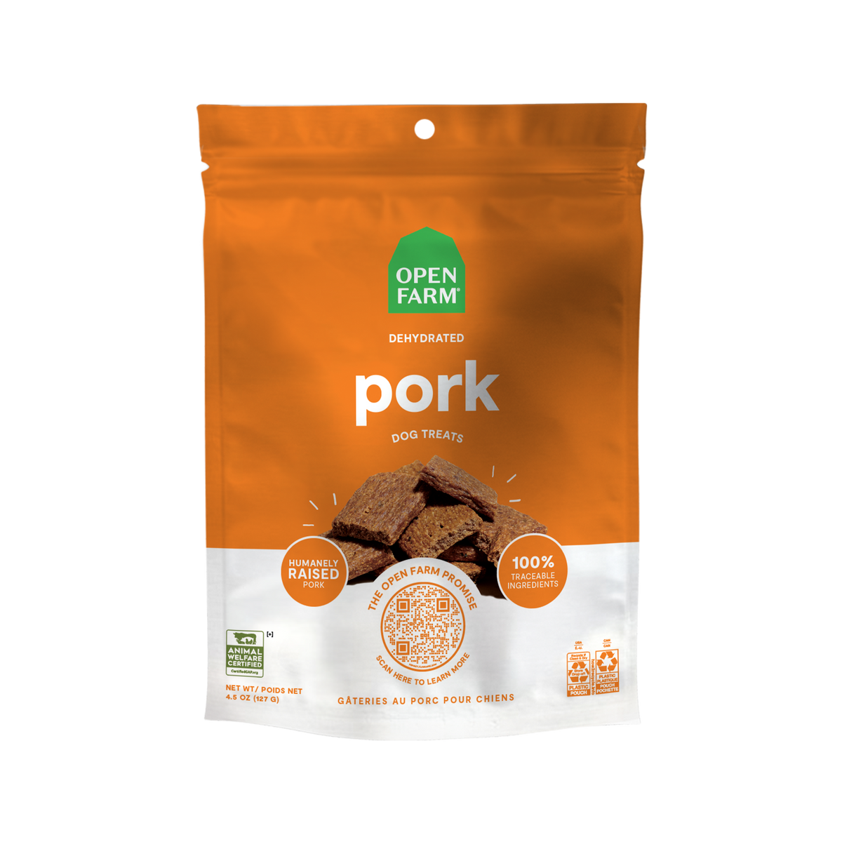 Open Farm Dehydrated Pork Treats for Dogs 127g