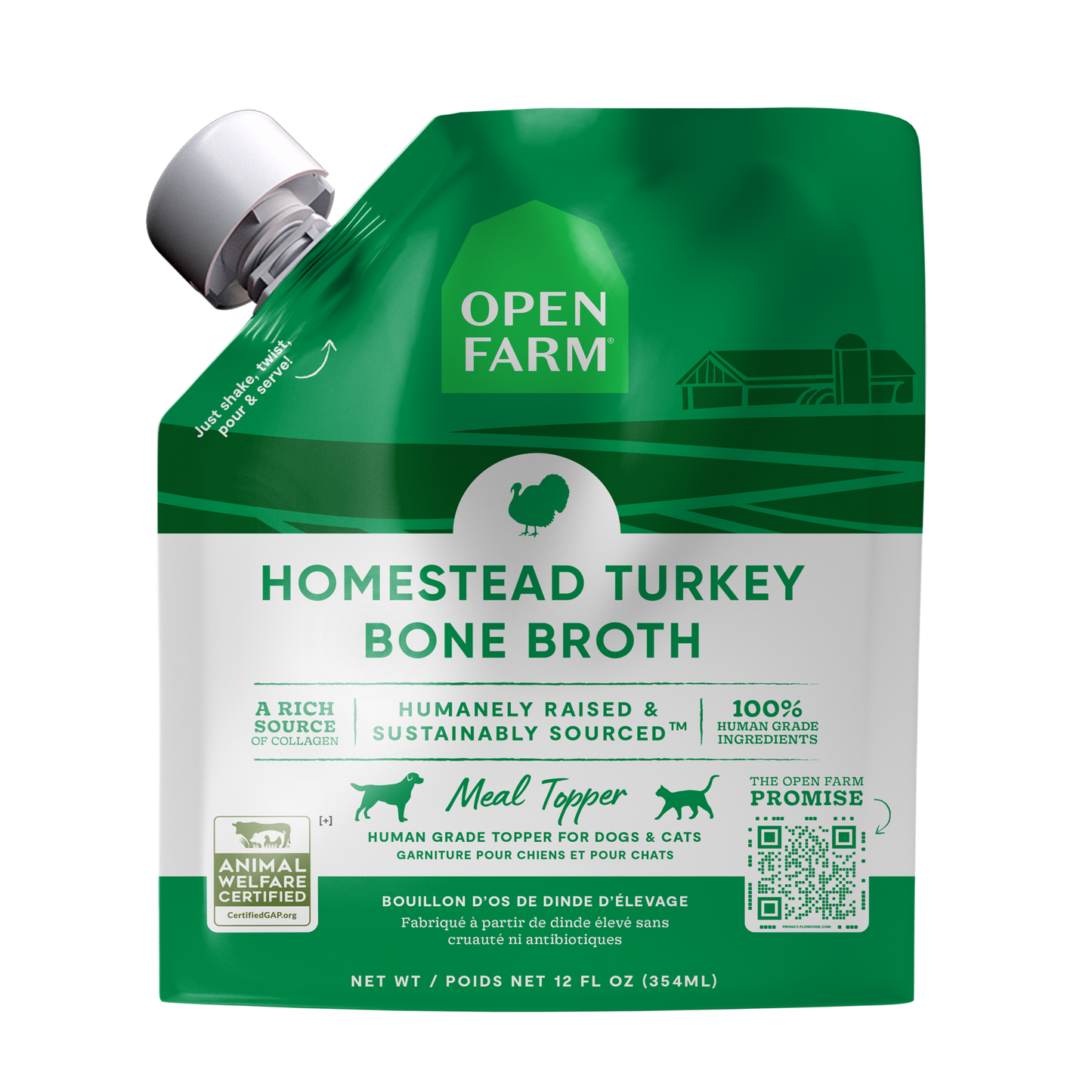 Open Farm Turkey Bone Broth 355ml