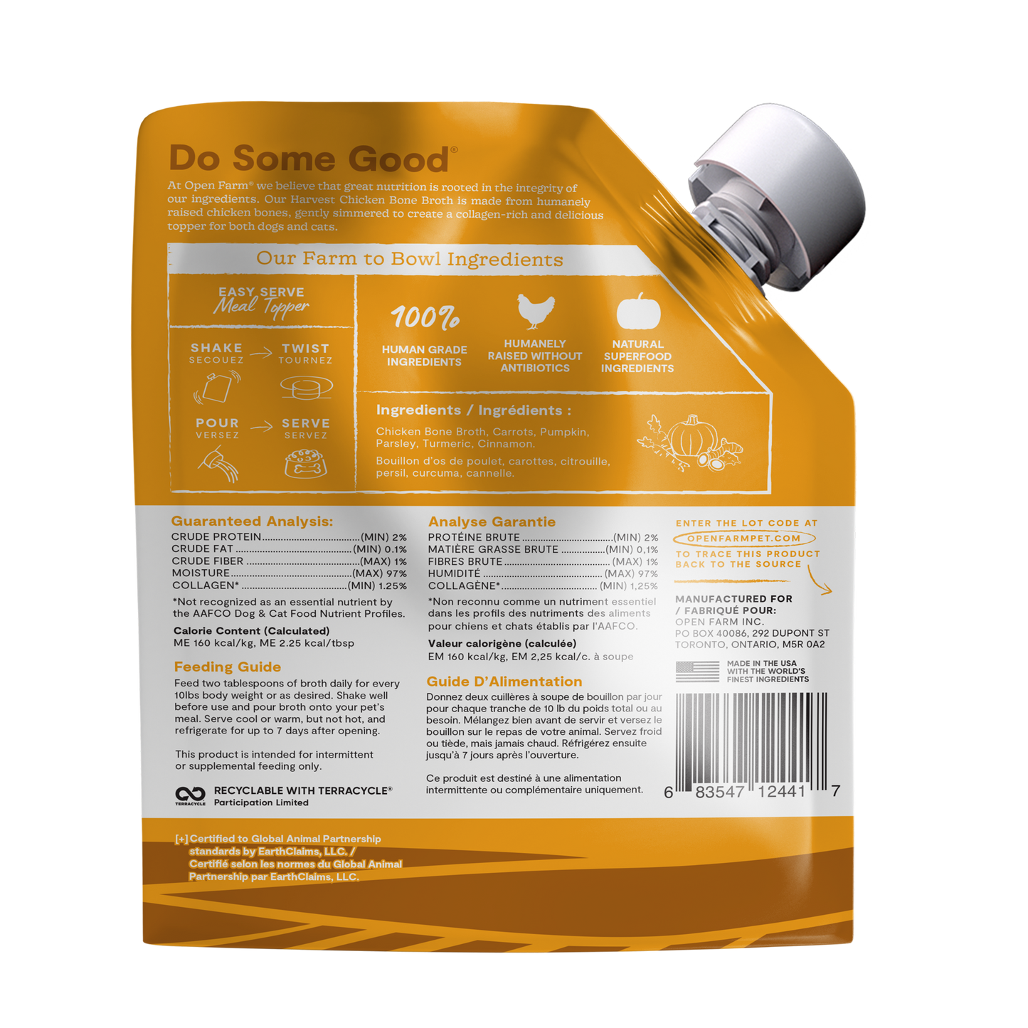 Open Farm Chicken Bone Broth 355ml