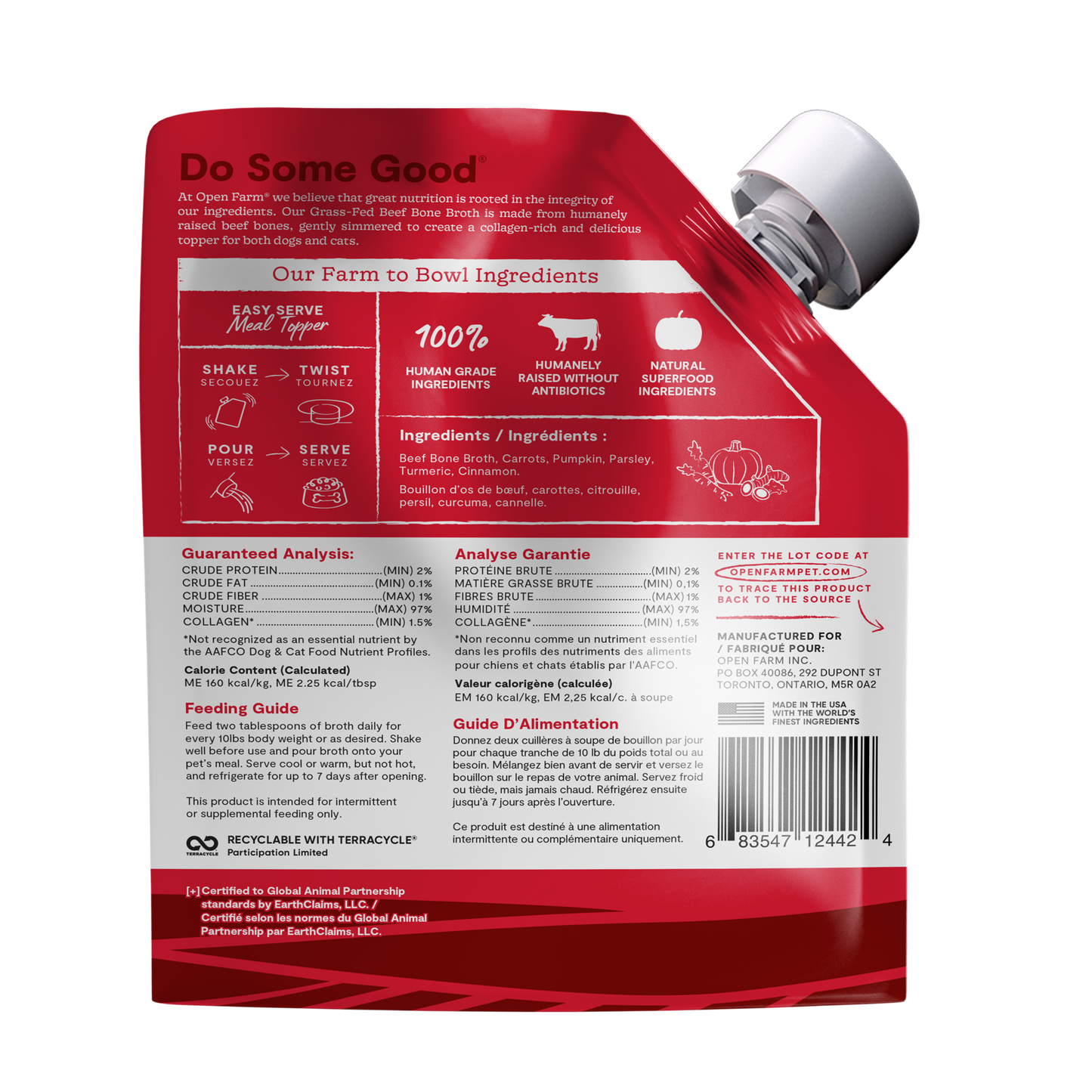 Open Farm Beef Bone Broth 355ml