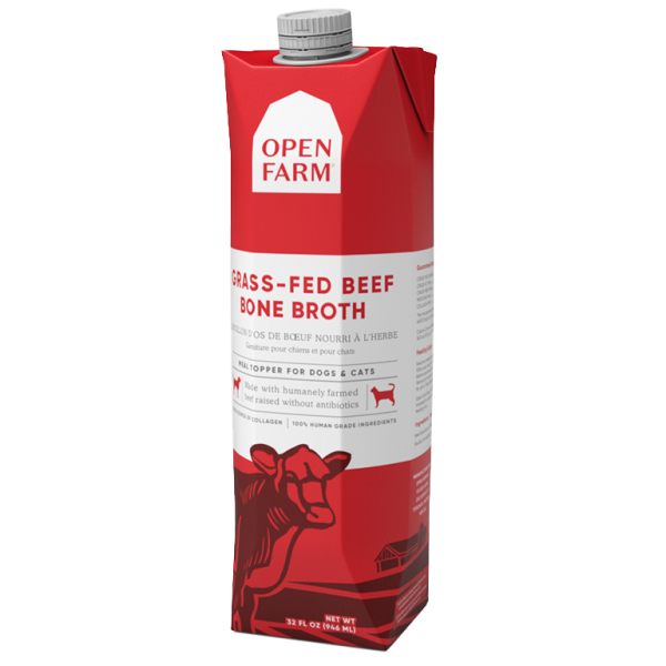 Open Farm Grass-Fed Beef Bone Broth Food Topper for Dogs and Cats 946ml