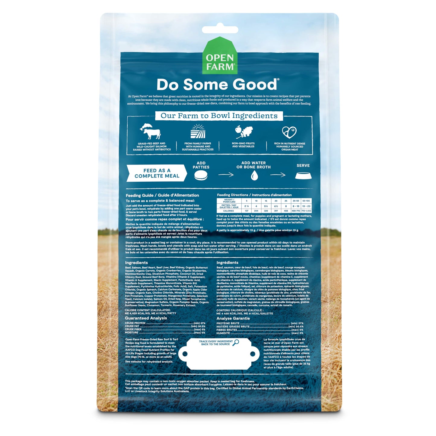 Open Farm Freeze-dried Raw Surf & Turf Recipe Patties Dry Dog Food 297g