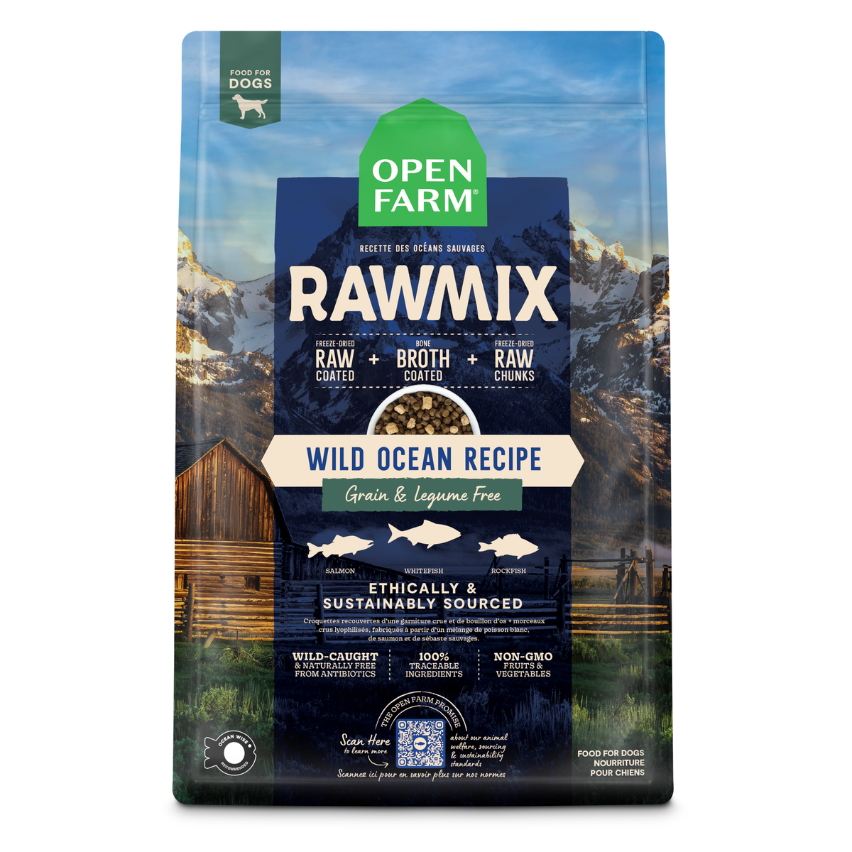 Open Farm Grain-free Rawmix Freeze-dried Raw Wild Ocean Recipe Dry Dog Food 1.58kg