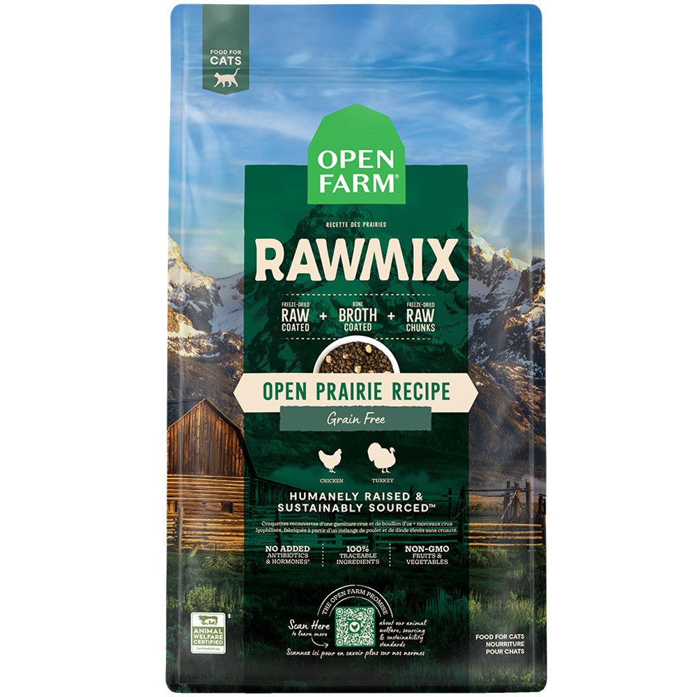 Open Farm RawMix Open Prairie Recipe Chicken and Turkey Dry Cat Food 1kg