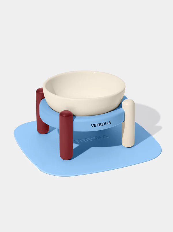 Vetreska Elevated Bowl Set Mist and Merlot Medium