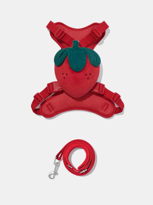 Vetreska Harness and Leash Backpack Set Strawberry Large