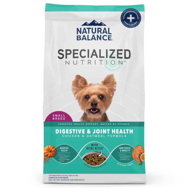 Natural Balance Specialized Nutrition Digestive & Joint Health Chicken & Oatmeal Formula Small Breed Dry Dog Food 5.44kg
