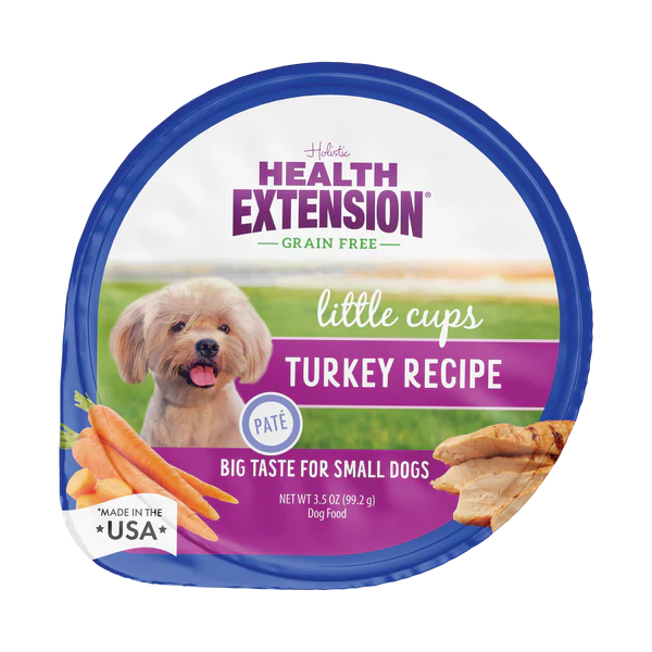 Health Extension Little Cups Grain-free Wet Dog Food Chicken Recipe & Turkey Recipe Variety Box 12 cups x 99.2g