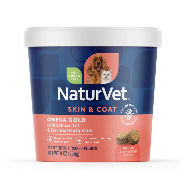 NaturVet Omega-Gold Plus Salmon Oil 90 chews