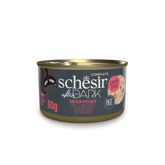 Schesir After Dark Chicken with Beef in Pate Grain-free Wet Cat Food 80g