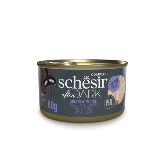 Schesir After Dark Chicken with Duck in Pate Grain-free Wet Cat Food 80g