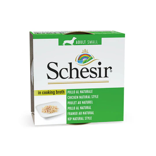 Schesir Chicken Natural Style in Broth for Small Breed Wet Dog Food 85g