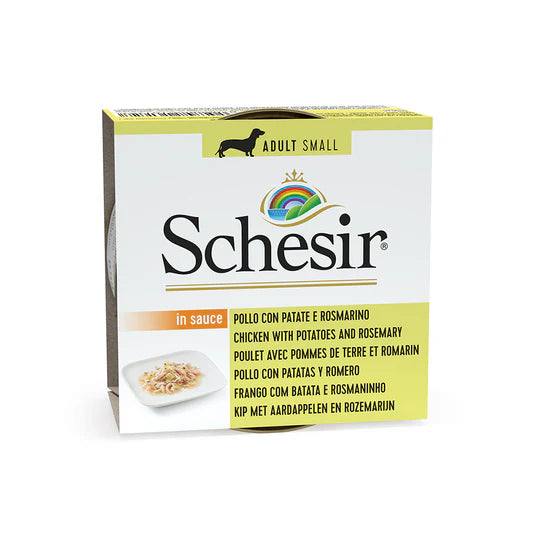 Schesir Chicken with Potatoes and Rosemary in Sauce for Small Breed Wet Dog Food 85g