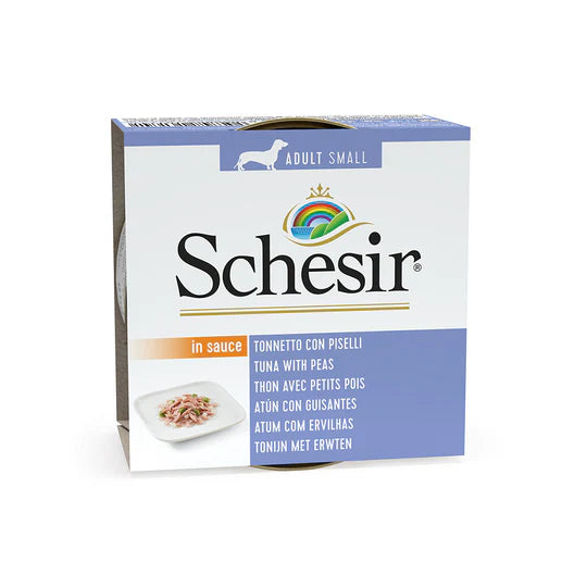 Schesir Tuna with Peas in Sauce for Small Breed Wet Dog Food 85g