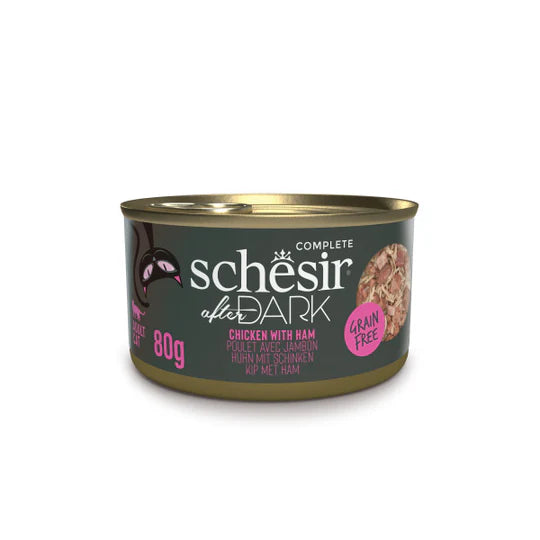 Schesir After Dark Chicken with Ham in Broth Grain-free Wet Cat Food 80g