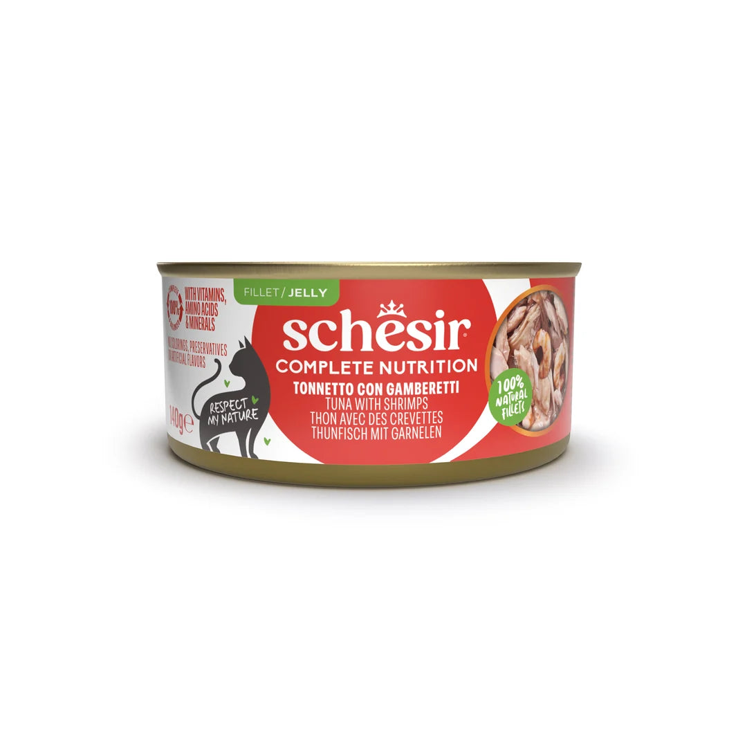 Schesir Complete Nutrition Tuna with Shrimp Fillet in Jelly Wet Cat Food 140g