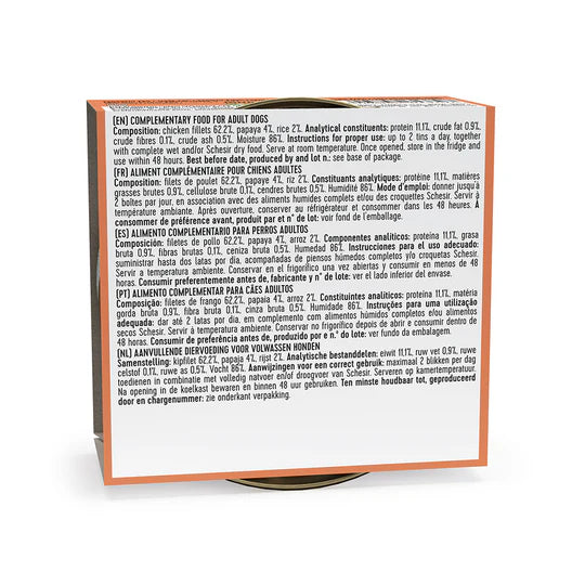 Schesir Chicken with Papaya in Jelly Wet Dog Food 150g