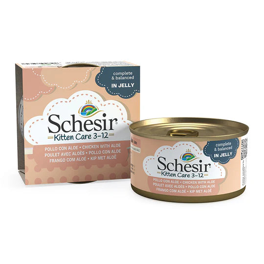 Schesir Kitten Care 3 to 12 months Chicken with Aloe in Jelly Wet Cat Food 85g