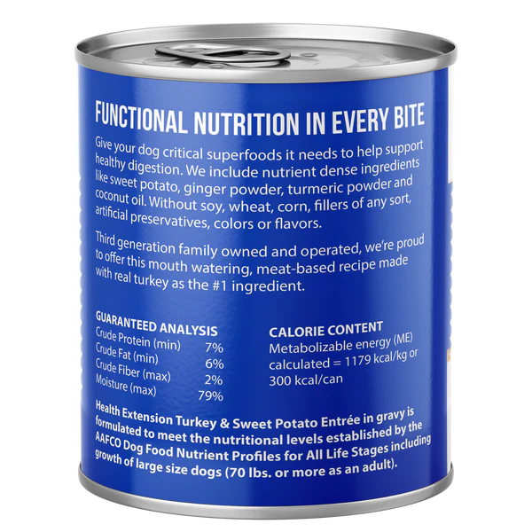 Health Extension Digestive Support Turkey & Sweet Potato Entrée in Gravy Wet Dog Food 255g