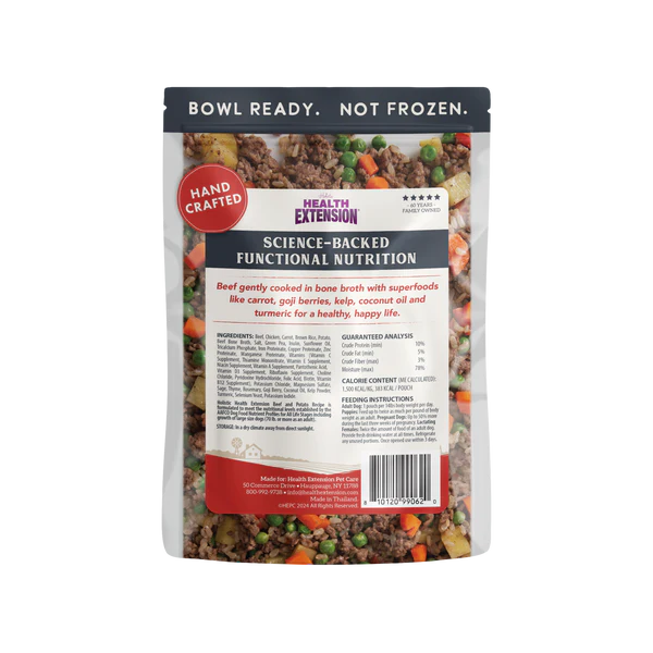 Health Extension Gently Cooked in Bone Broth Beef & Potato Recipe Wet Dog Food 255g