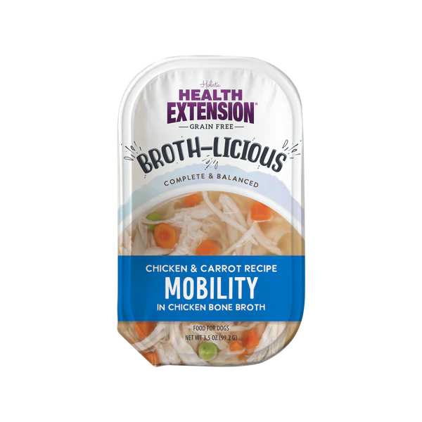 Health Extension Grain-free Broth-licious Mobility Chicken & Carrot Recipe in Chicken Bone Broth Wet Dog Food 99.2g