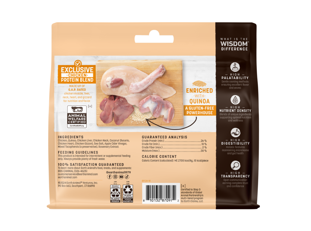 Earth Animal Wisdom Air-dried Chicken Jerky Dog Treat 113g