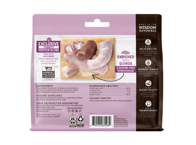 Earth Animal Wisdom Air-dried Turkey Jerky Dog Treat 113g