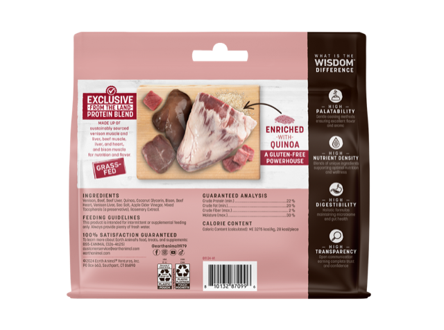 Earth Animal Wisdom Air-dried From the Land Jerky Dog Treat 113g