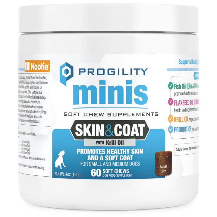 Nootie Progility Skin and Coat for Dogs 60 soft chews
