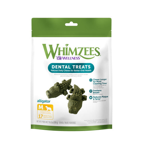 Wellness Whimzees Alligator Dental Dog Treats Large 6-pc