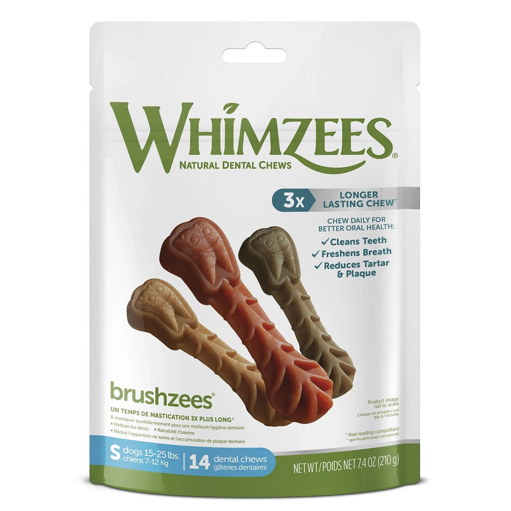 Whimzees Natural Dental Chews Brushzees Small 14 Ct
