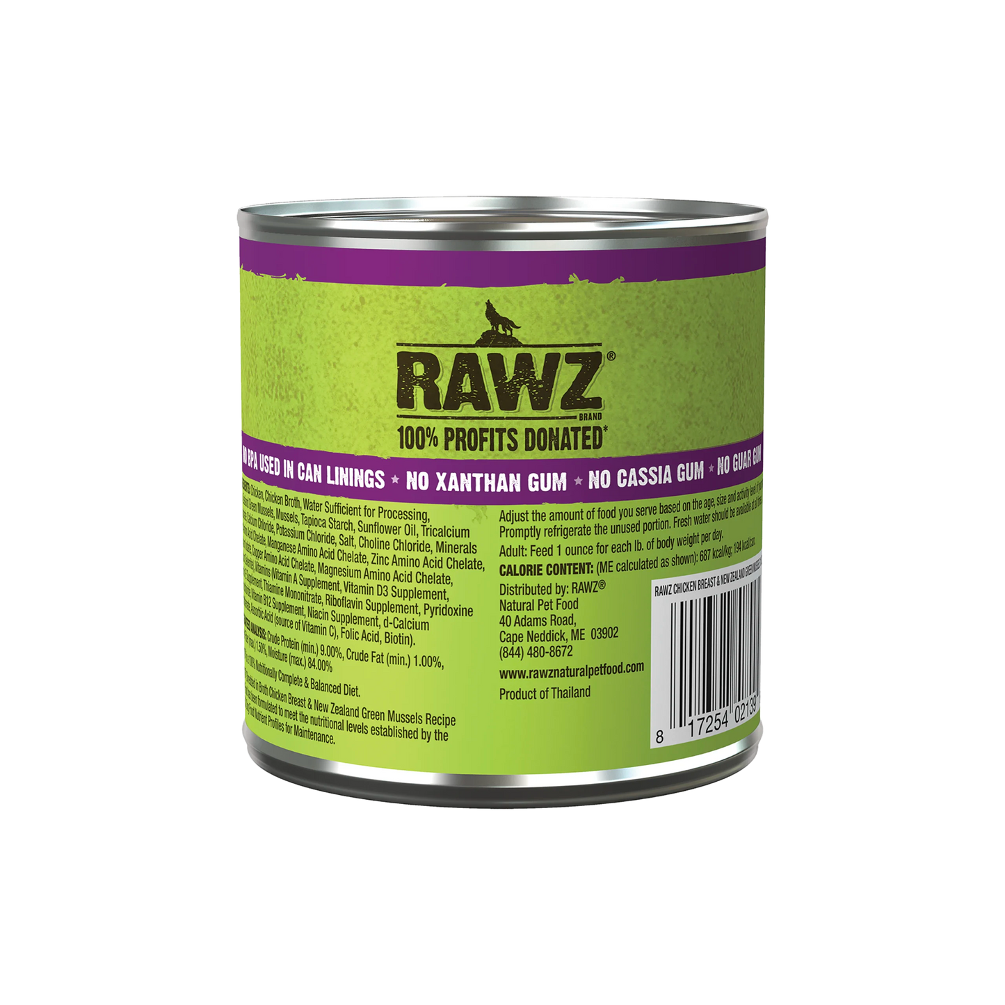 Rawz Shredded in Broth Chicken and Mussels Wet Dog Food 283g